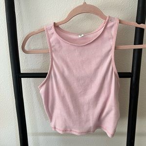 Pink Razorback Cropped Tank